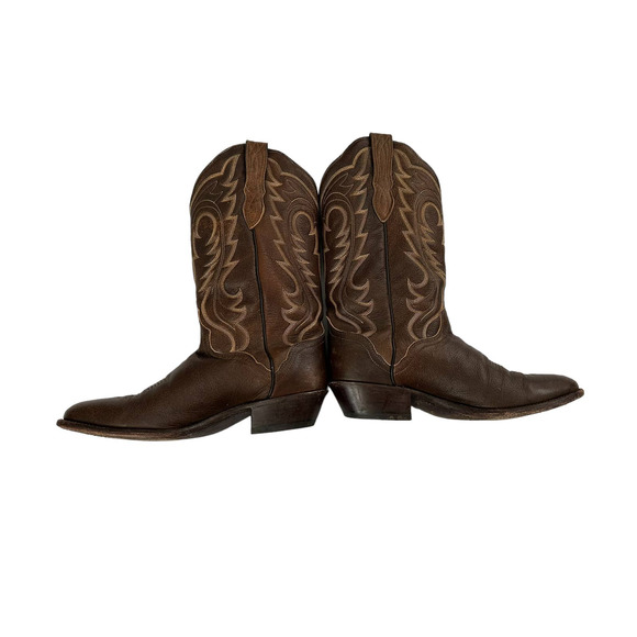 J Chisholm Leather Cowboy Western Boots Size US 9D UK 8 Brown - Picture 2 of 8